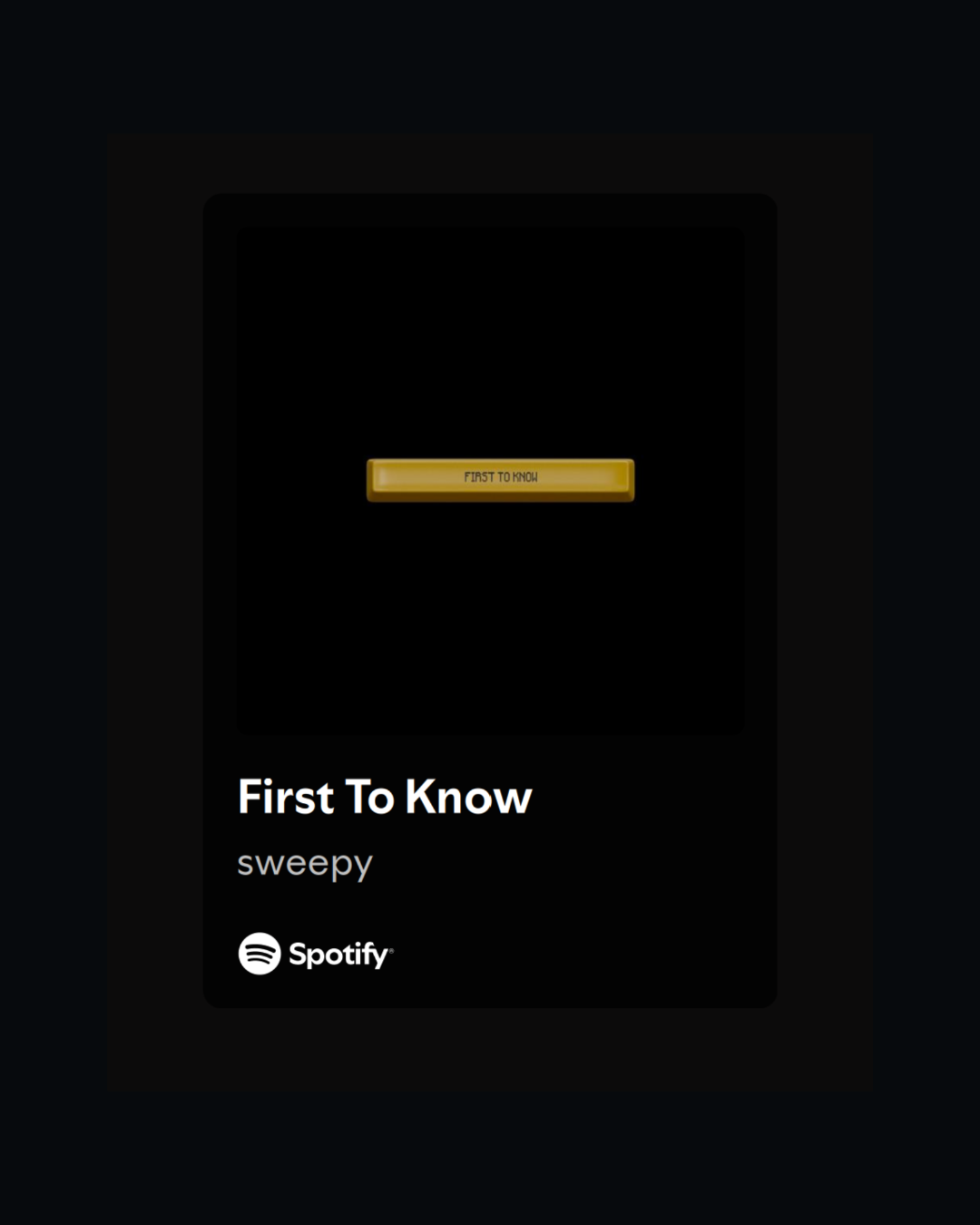 Sweepy drops “First To Know”