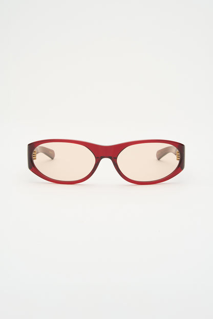 EDDIE KYU Crystal Burgundy / Solid Peach Lens