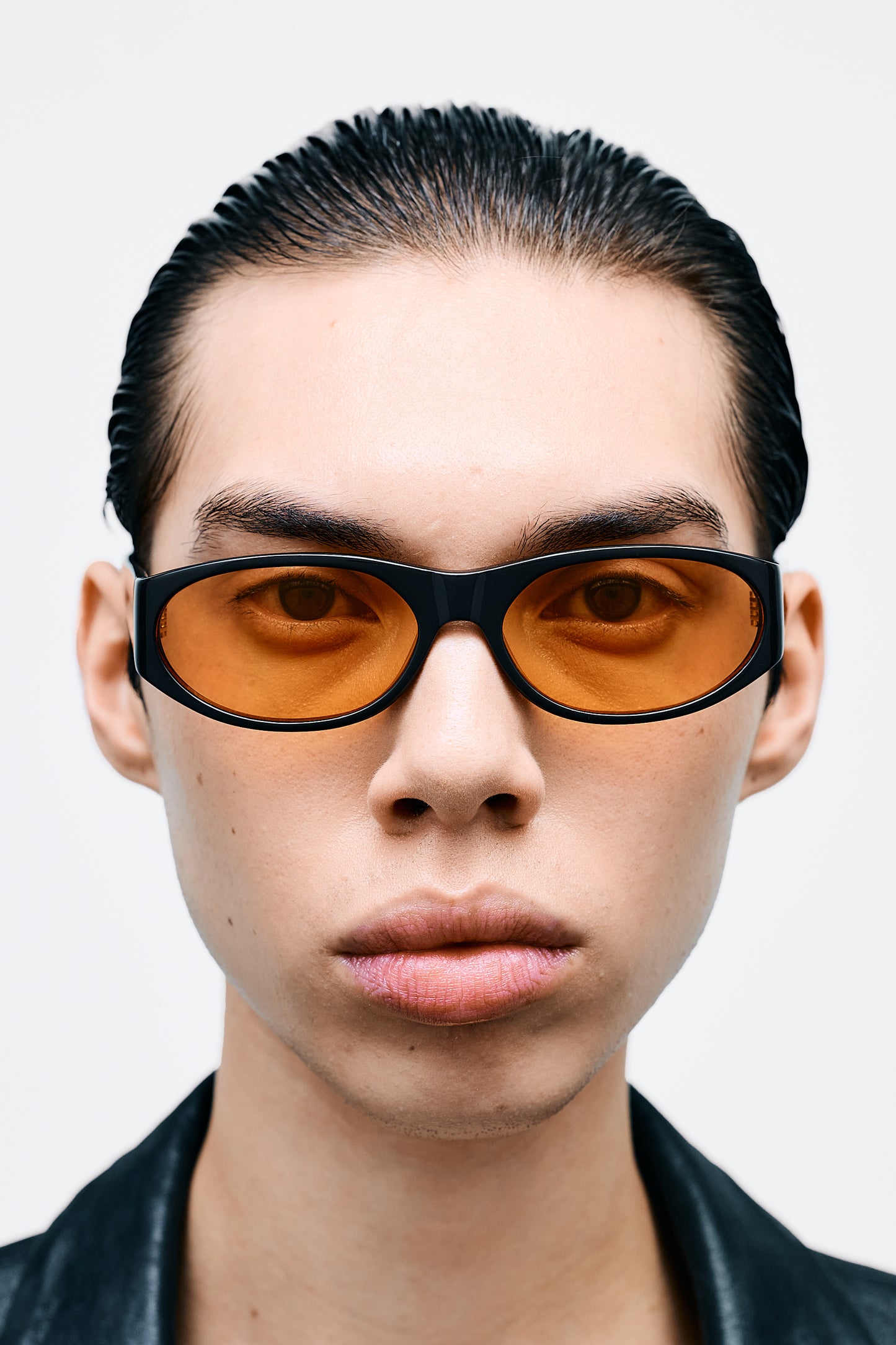 EDDIE KYU Solid Brown / Sunset Orange Lens