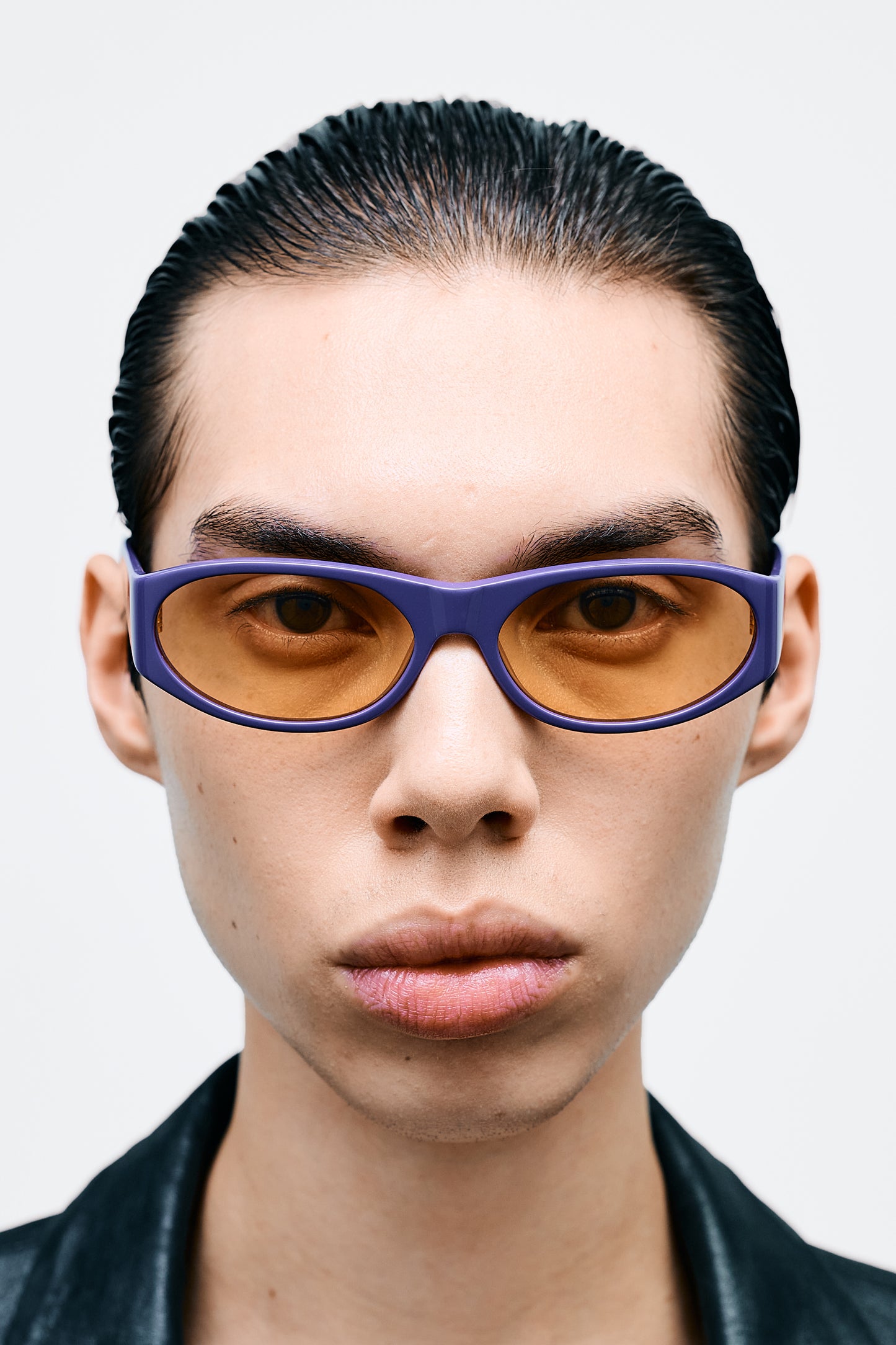 EDDIE KYU Solid Lilac / Orange Blue Light Lens