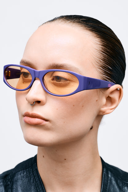 EDDIE KYU Solid Lilac / Orange Blue Light Lens