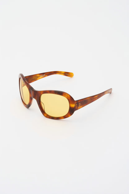 EZRA Shimmery Horn / Solid Yellow Lens
