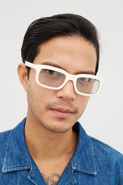 PALMER Cream White / Transparent Grey Lens