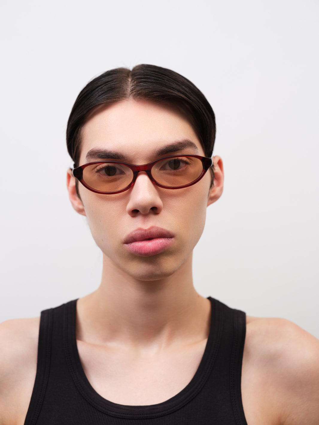 OLYMPIA Crystal Burgundy / Solid Peach Lens