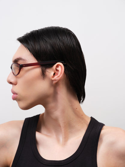 OLYMPIA Crystal Burgundy / Solid Peach Lens