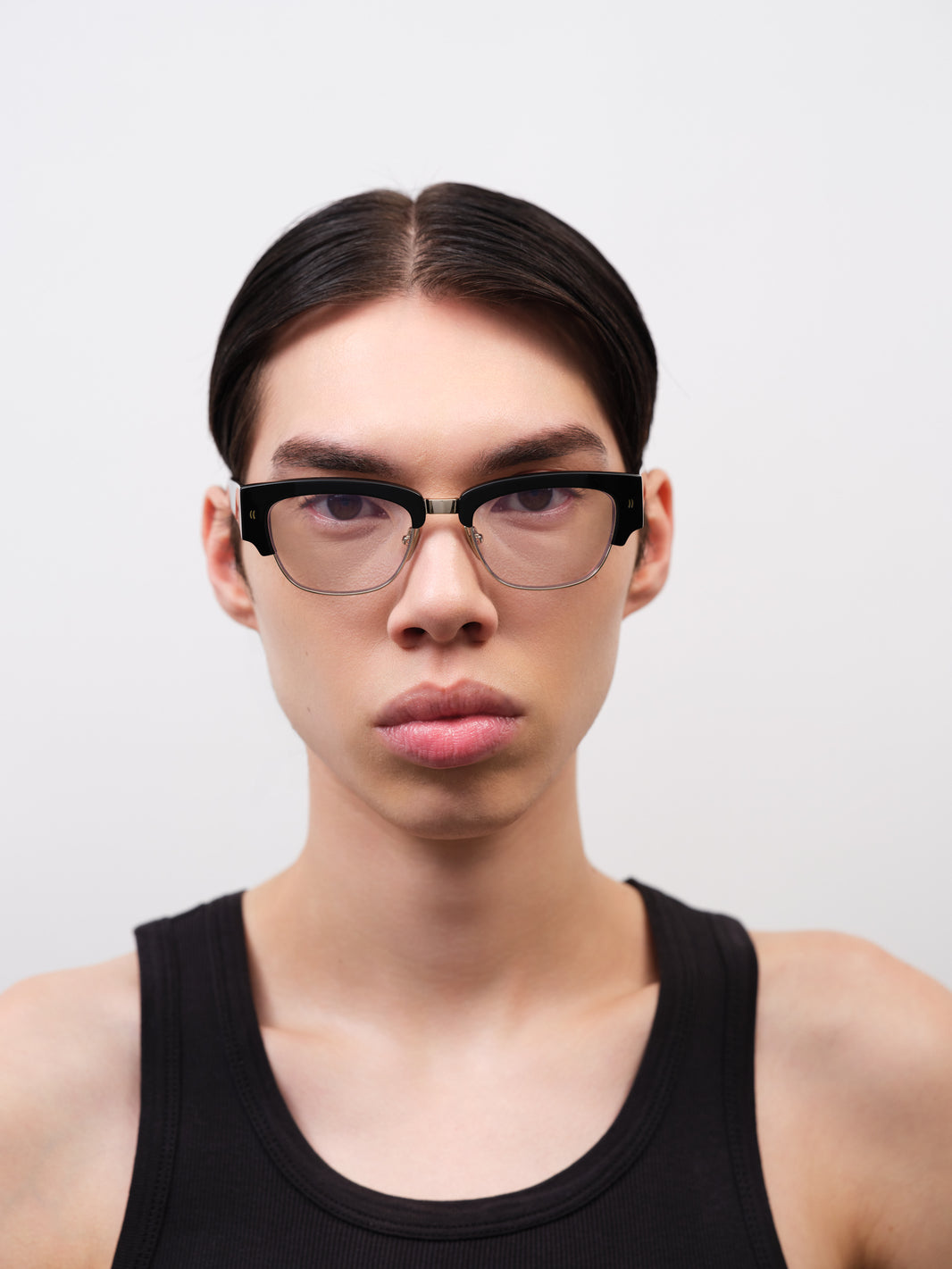 DEACON Solid Black Shiny Gold / Clear Lens Blue Light