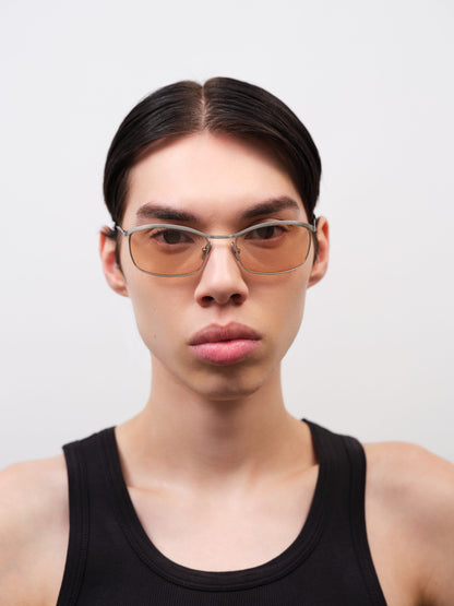 CASIER Brushed Silver / Dark Tortoise / Peach Lens