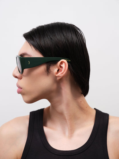 BERLYN Solid Dark Green / Light Grey Lens