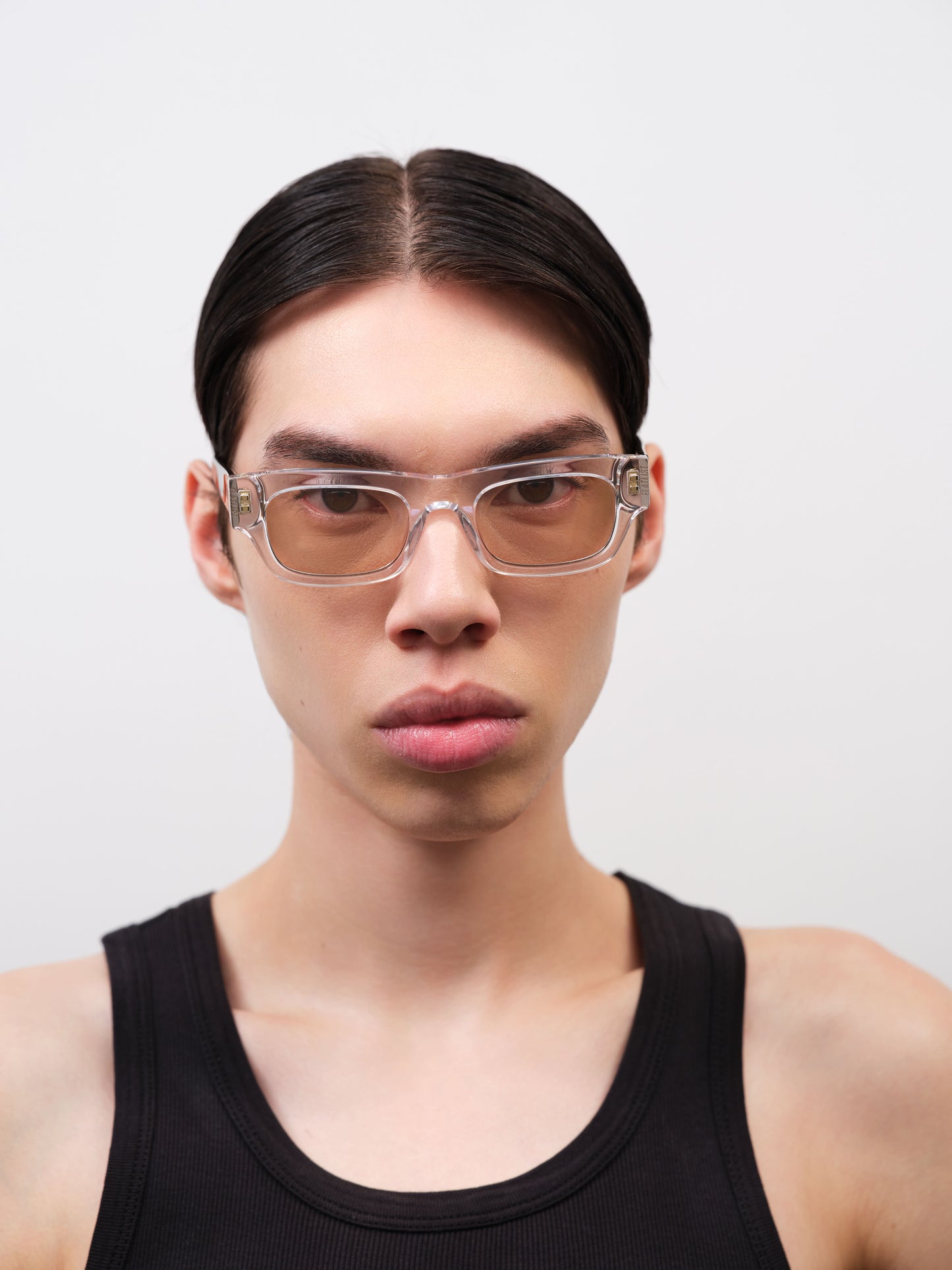FRANKIE Clear Crystal / Olive Horn / Peach Lens