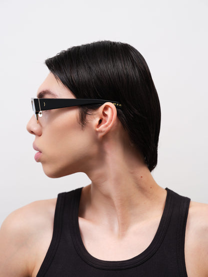 YOUNG Solid Black / Light Blue Gradient Lens