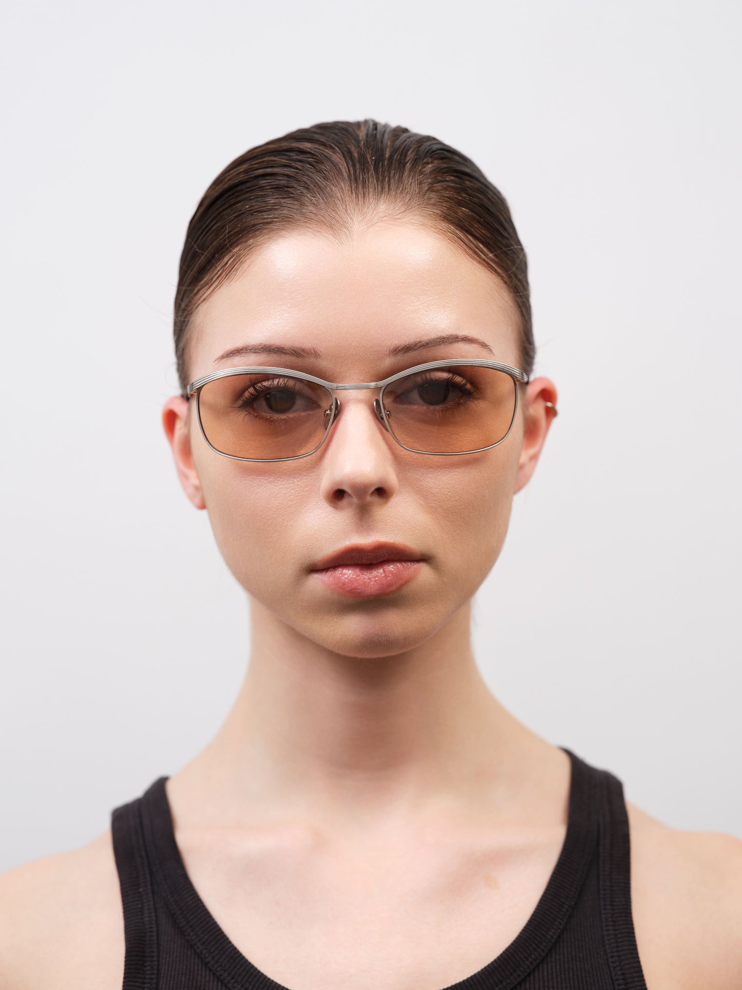 CASIER Brushed Silver / Dark Tortoise / Peach Lens
