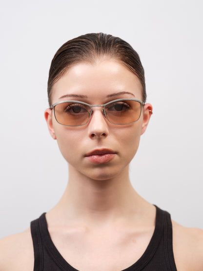 CASIER Brushed Silver / Dark Tortoise / Peach Lens