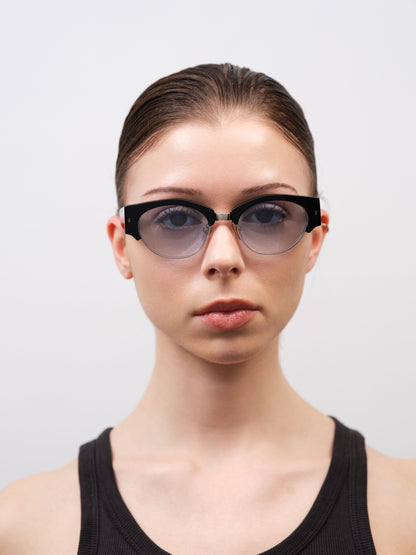 YOUNG Solid Black / Light Blue Gradient Lens