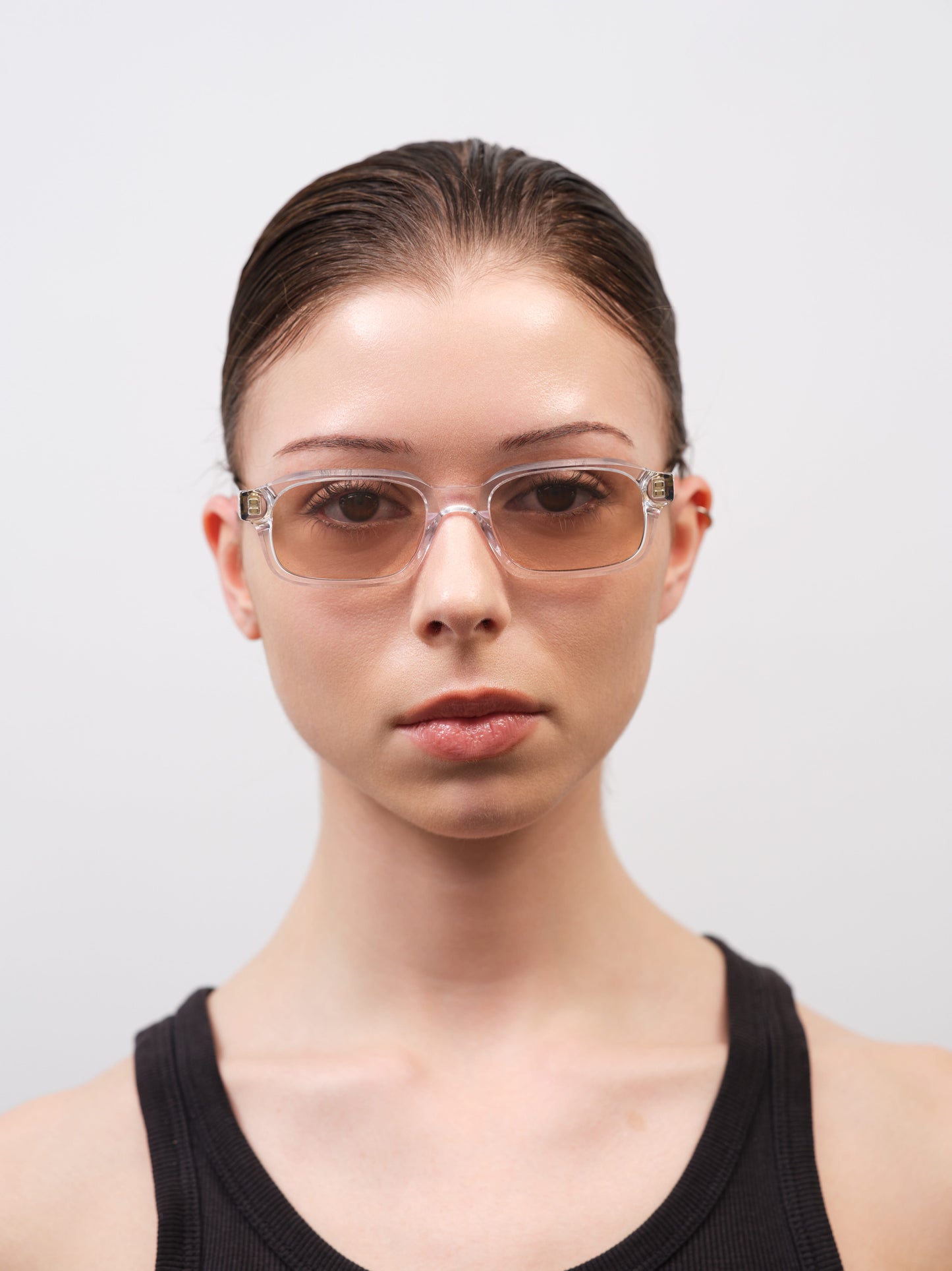 HANKY Clear Crystal / Olive Horn / Peach Lens