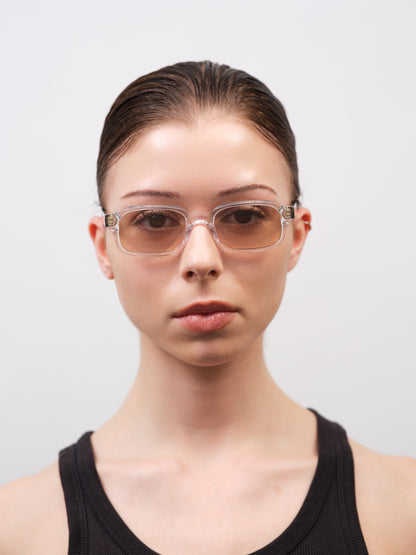 HANKY Clear Crystal / Olive Horn / Peach Lens