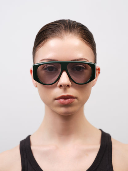 BERLYN Solid Dark Green / Light Grey Lens