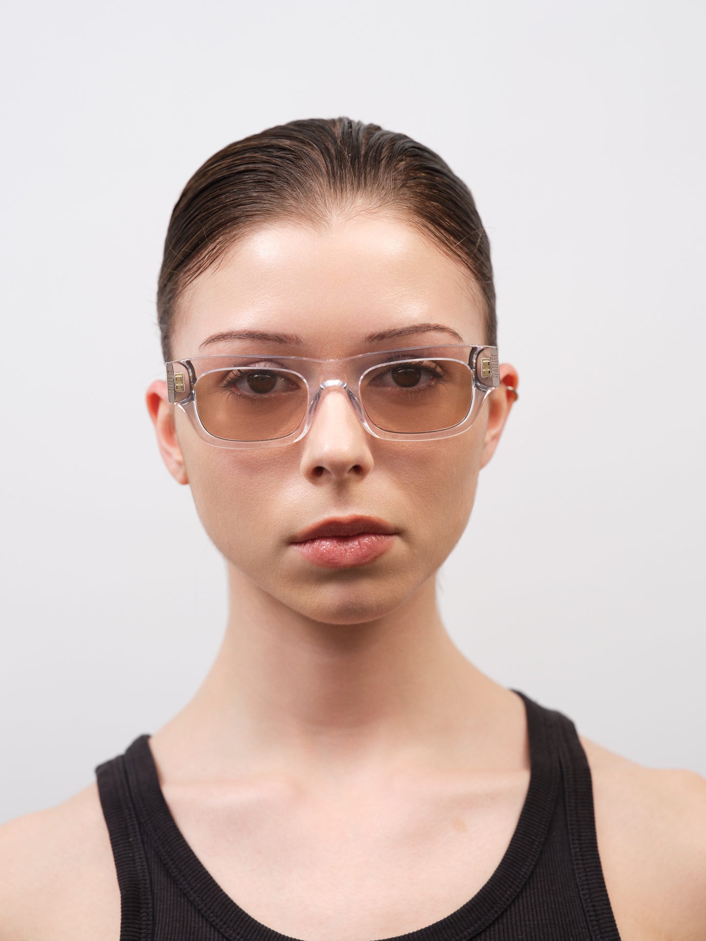 FRANKIE Clear Crystal / Olive Horn / Peach Lens