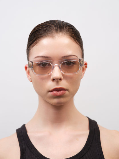 FRANKIE Clear Crystal / Olive Horn / Peach Lens