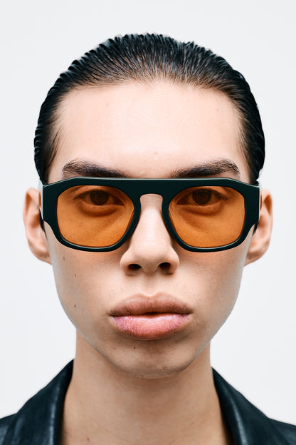 SHADE 02 Solid Forrest Dk green / Solid Orange Lens