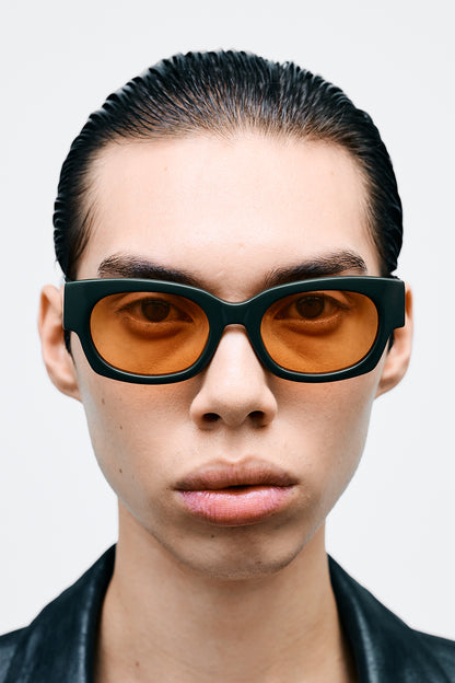 SHADE 01 Solid Forest Dk Green / Solid Orange Lens