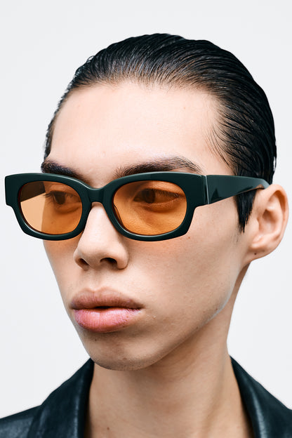 SHADE 01 Solid Forest Dk Green / Solid Orange Lens