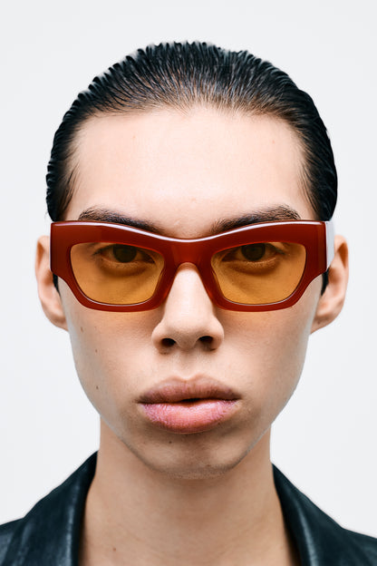 SHADE 03 Milky Red / Solid Yellow Lens