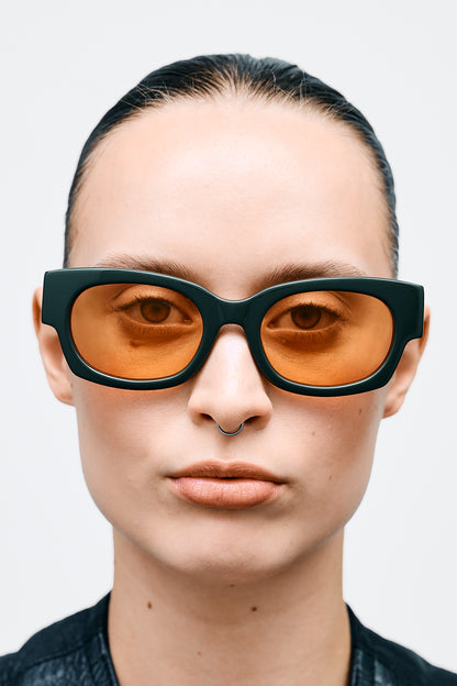 SHADE 01 Solid Forest Dk Green / Solid Orange Lens