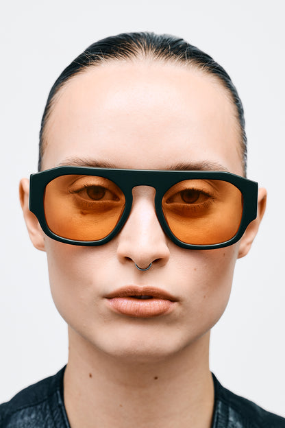 SHADE 02 Solid Forrest Dk green / Solid Orange Lens