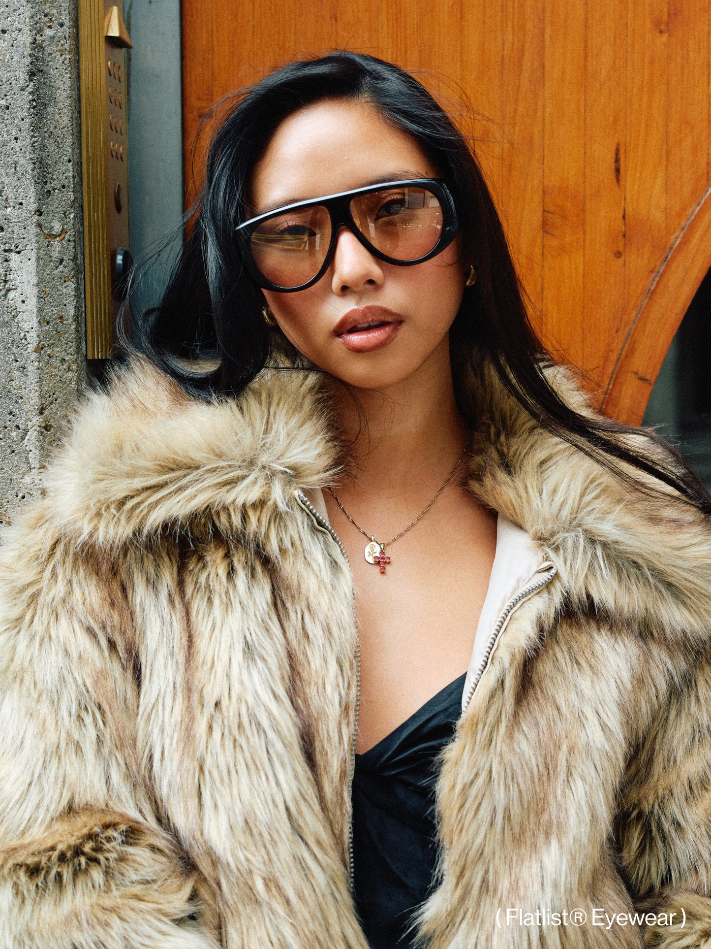 BERLYN Dark Tortoise / Peach Lens