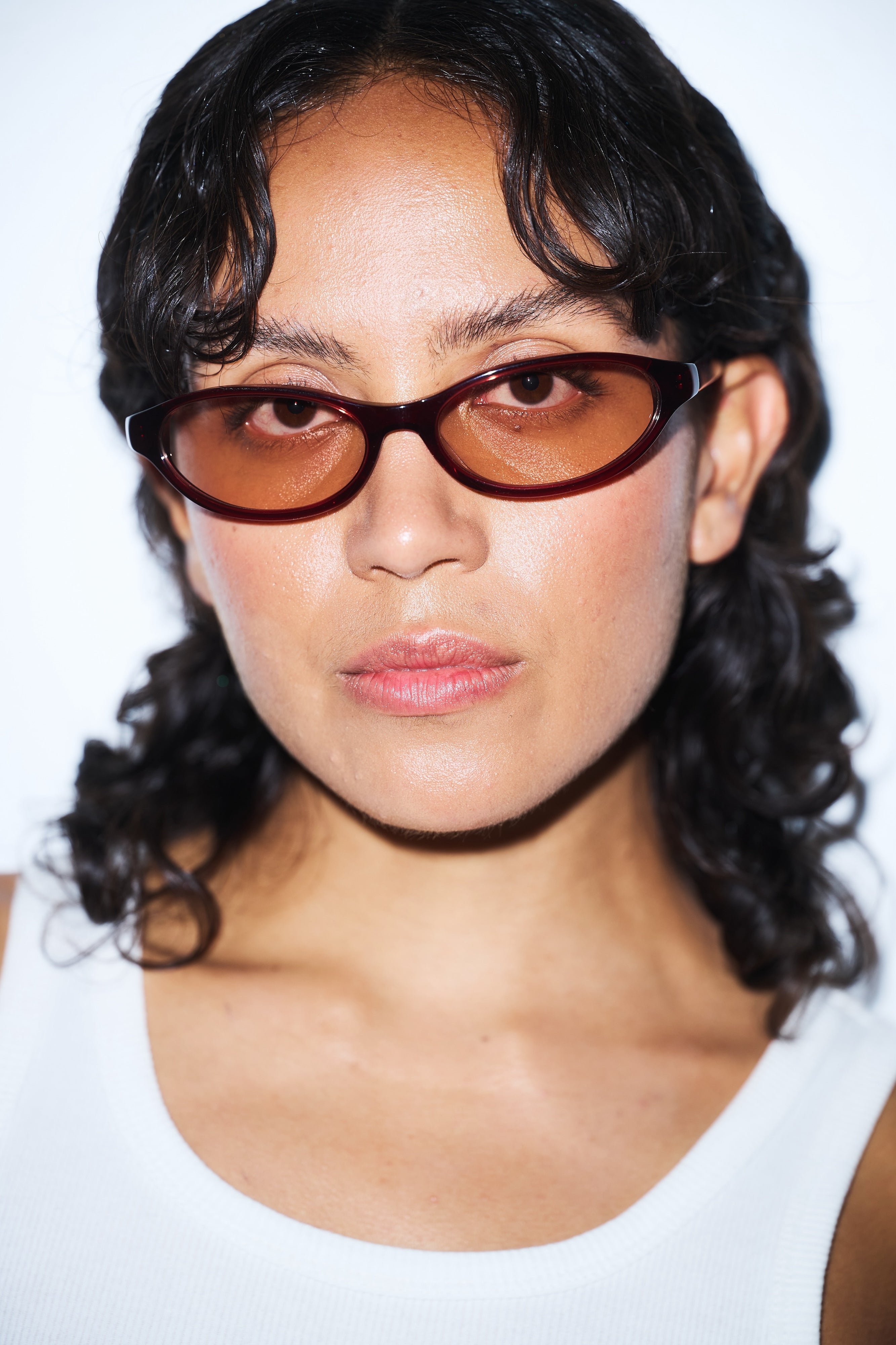 OLYMPIA Crystal Burgundy / Solid Peach Lens | FLATLIST – FLATLIST