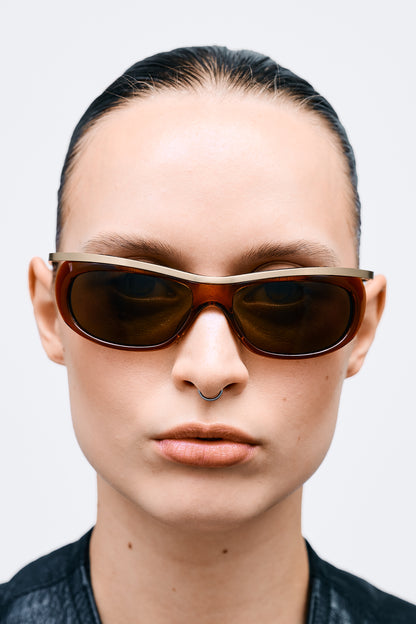 PRINCE Brushed Light Gold / Brown Lens