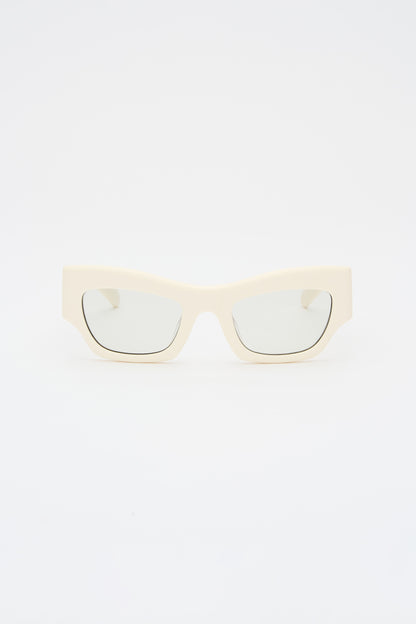 SHADE 03 Solid Cream White / Transparent Grey Lens
