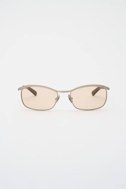 CASIER Brushed Silver / Dark Tortoise / Peach Lens