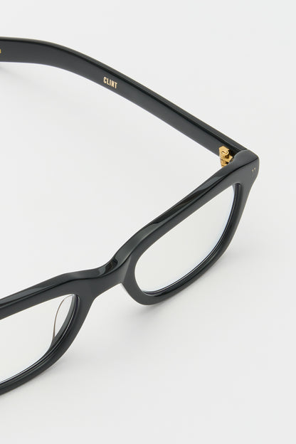 CLINT Solid Black / Clear Blue Light Lens