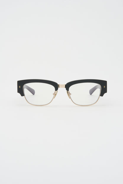 DEACON Solid Black Shiny Gold / Clear Lens Blue Light