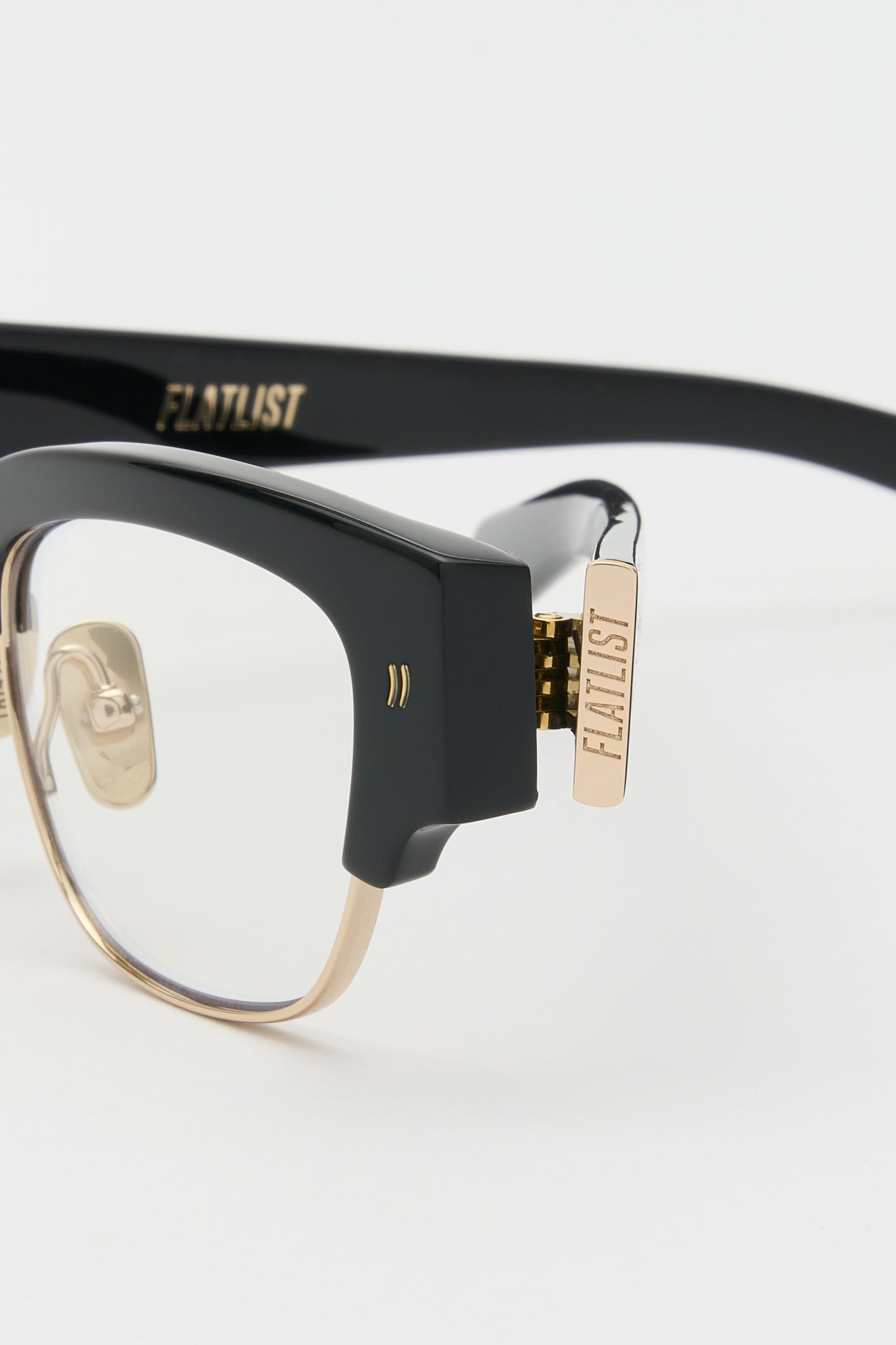 DEACON Solid Black Shiny Gold / Clear Lens Blue Light