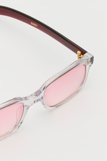 HANKY Clear Crystal Crystal Burgundy / Light Pink Lens