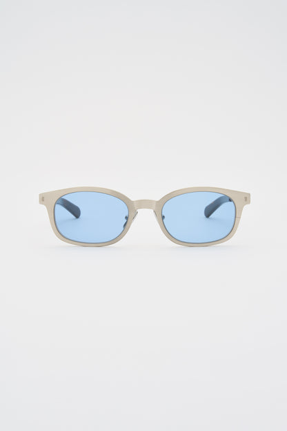 LE BUCHERON / TITANIUM Brushed Silver Dark Tortoise / Solid Blue Lens