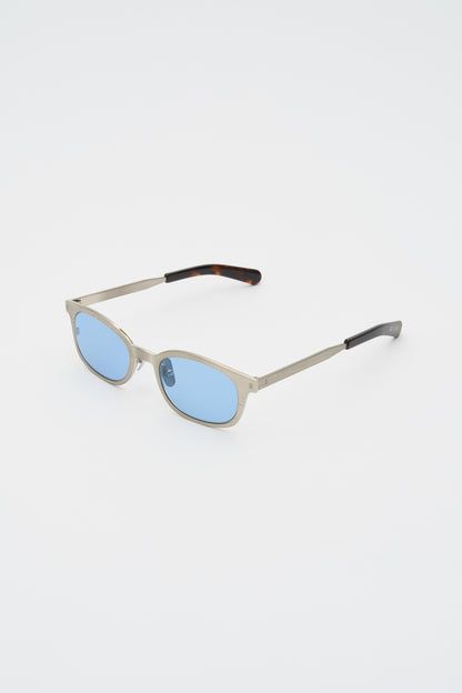 LE BUCHERON / TITANIUM Brushed Silver Dark Tortoise / Solid Blue Lens