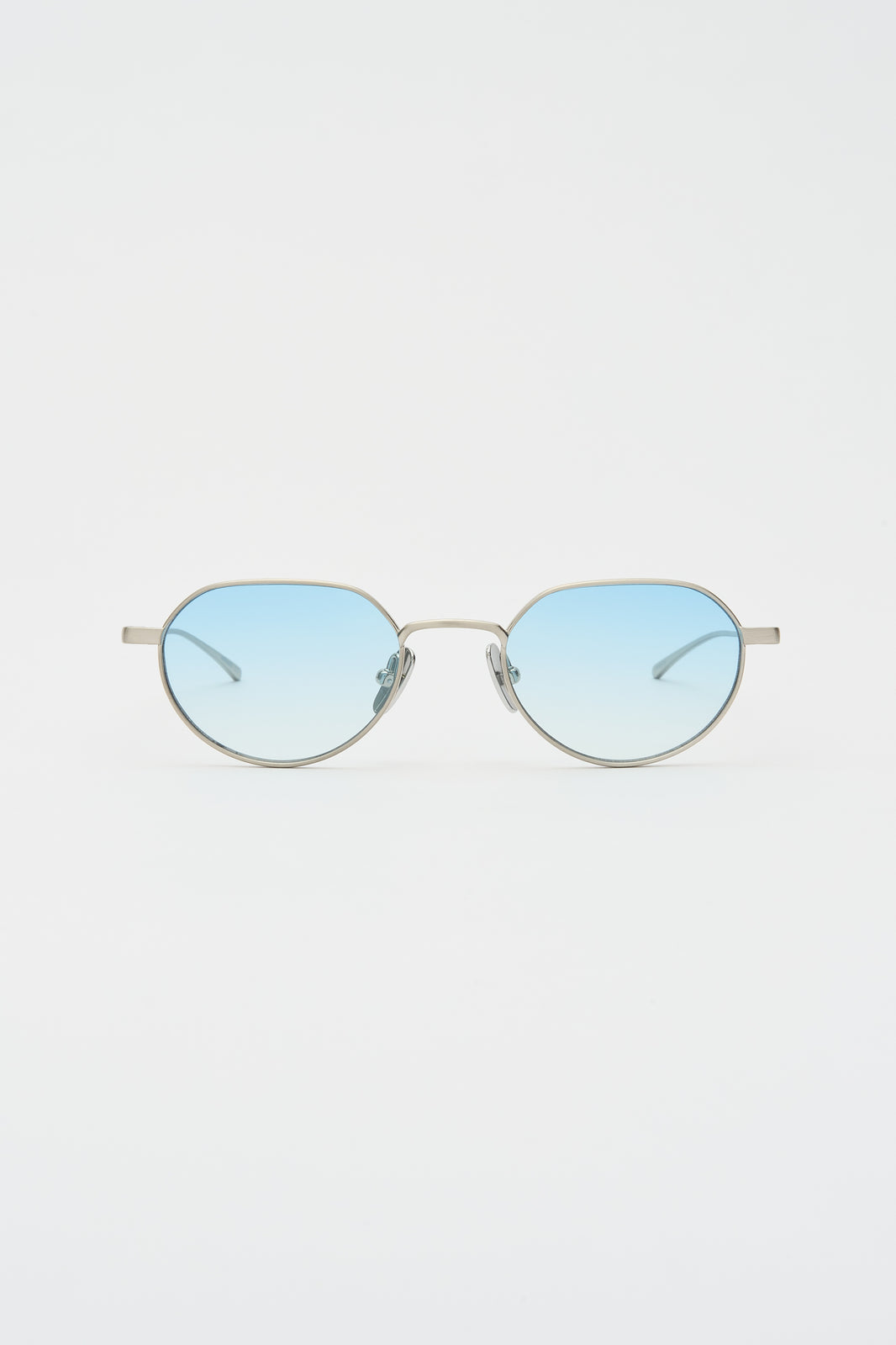 LUCIEN Brushed Silver / Light Blue Lens