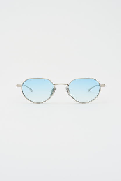 LUCIEN Brushed Silver / Light Blue Lens