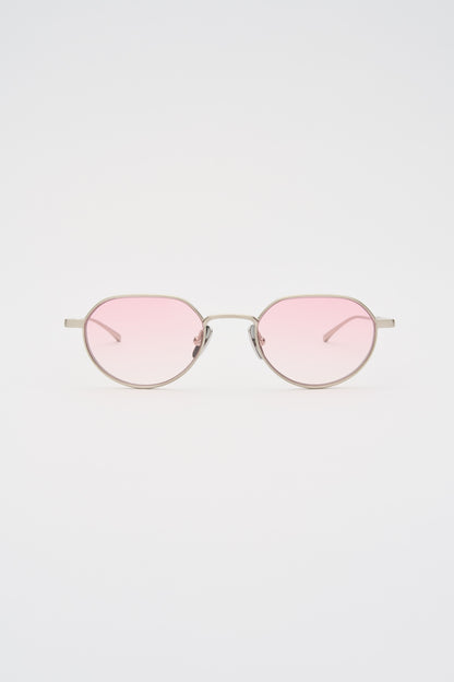 LUCIEN Brushed Silver / Light Pink Lens