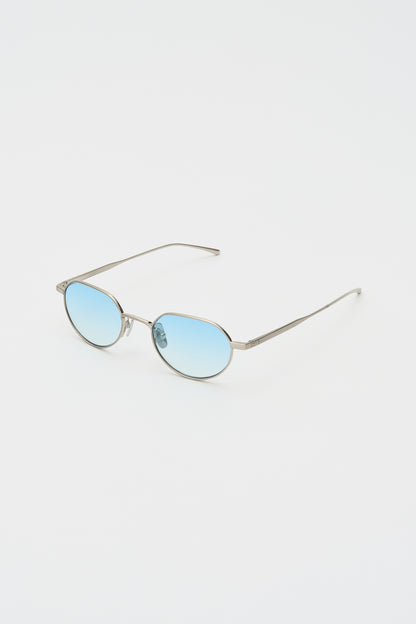 LUCIEN Brushed Silver / Light Blue Lens