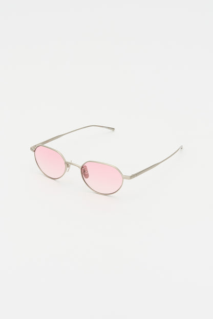LUCIEN Brushed Silver / Light Pink Lens
