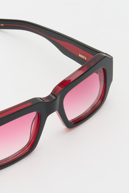 MARFA Solid Black / Solid Bordeaux / Pink Gradient Lens
