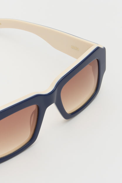 MARFA Solid Dark Blue, Solid Off White / Light Brown Gradient Lens