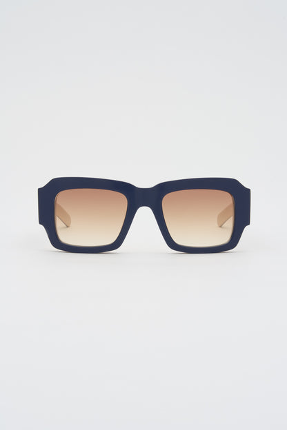MARFA Solid Dark Blue, Solid Off White / Light Brown Gradient Lens