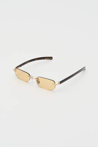 MILO Brushed Gold / Dark Tortoise / Yellow Lens