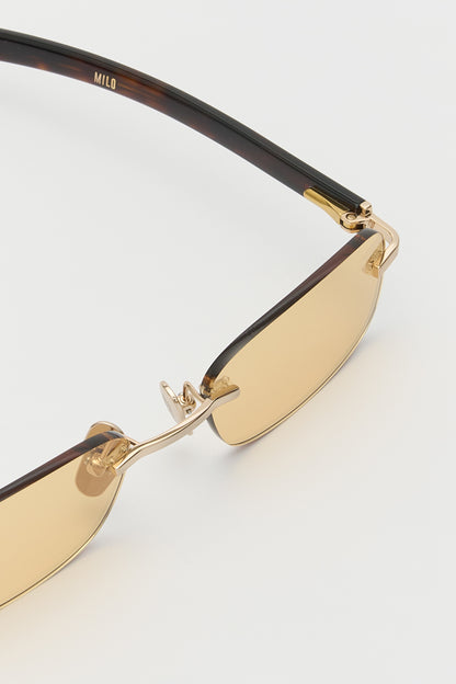 MILO Brushed Gold / Dark Tortoise / Yellow Lens