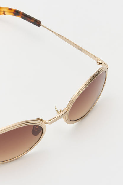 RENO Brushed Light Gold / Classic Havana / Brown Gradient Lens
